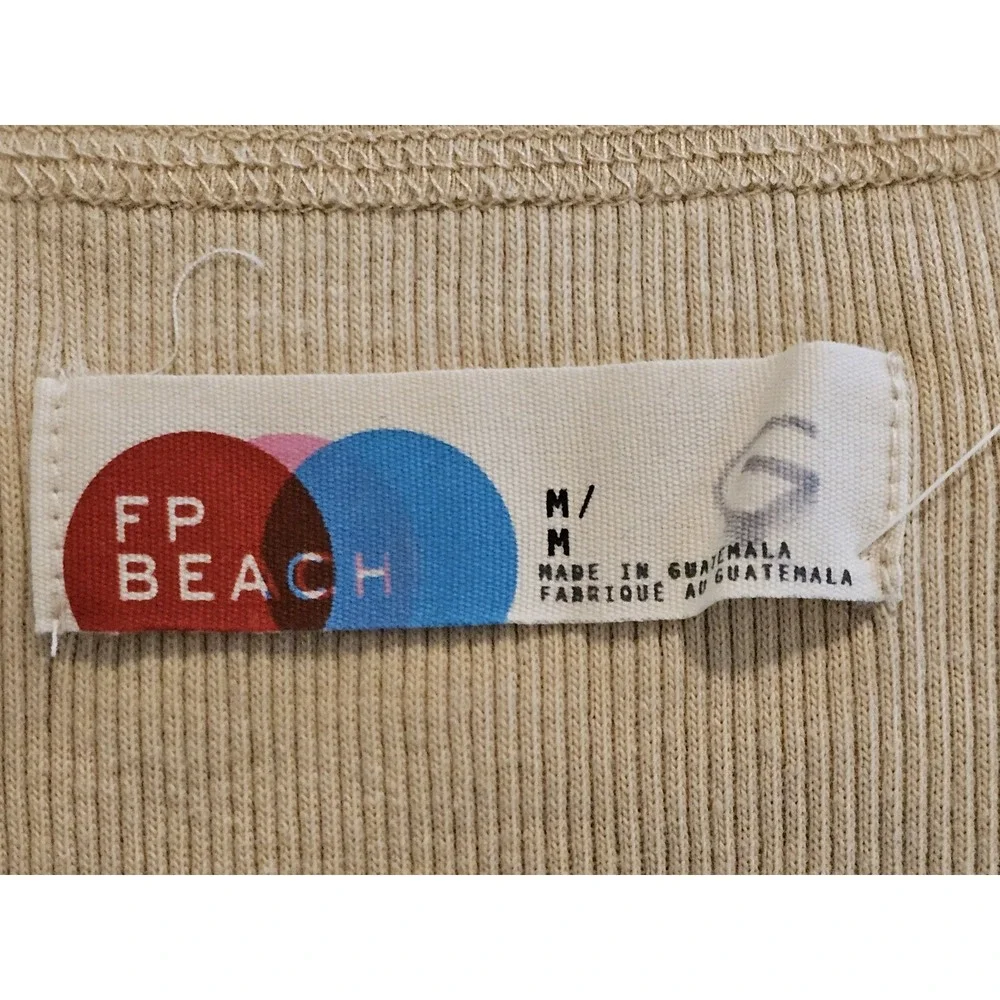Free People Beach Tracey Mini Ribbed Tank Dress‎ Size Medium Beige